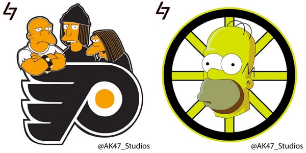 simpsons nhl logos